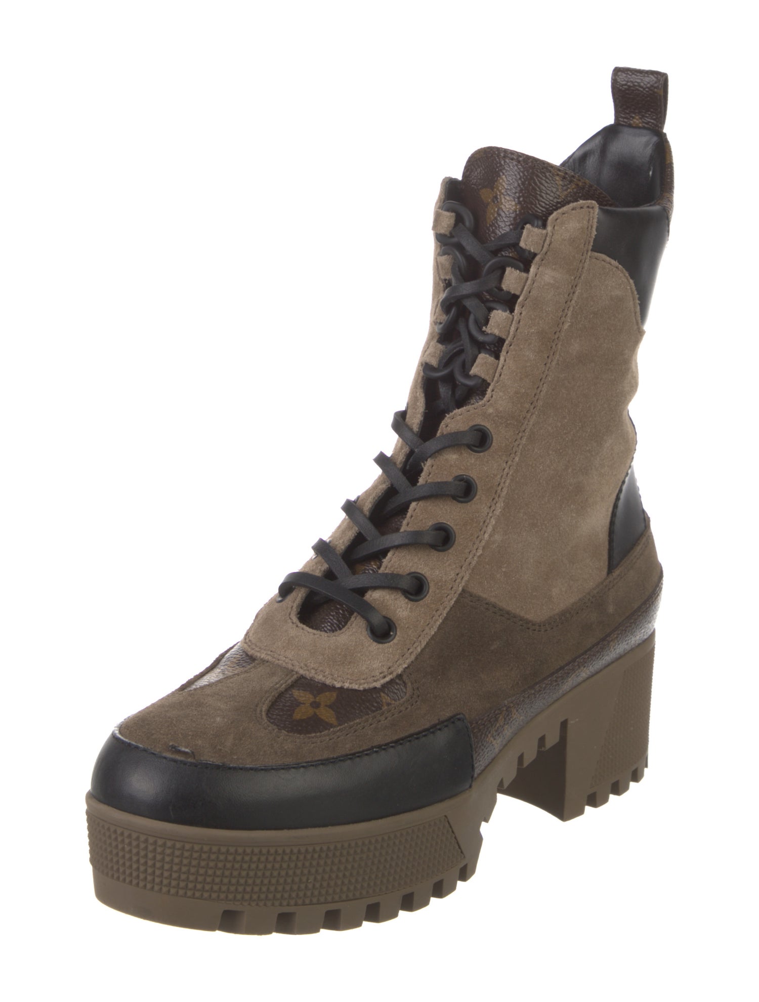 Louis Vuitton LV Monogram Suede Combat Boots