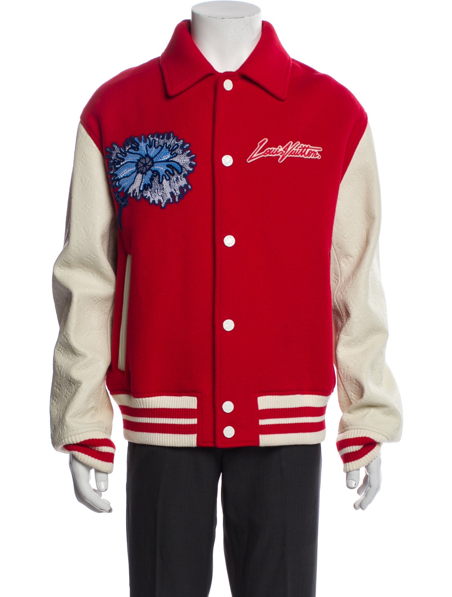 Louis Vuitton 2023 x Yayoi Kusama Leather Varsity Varsity Jacket