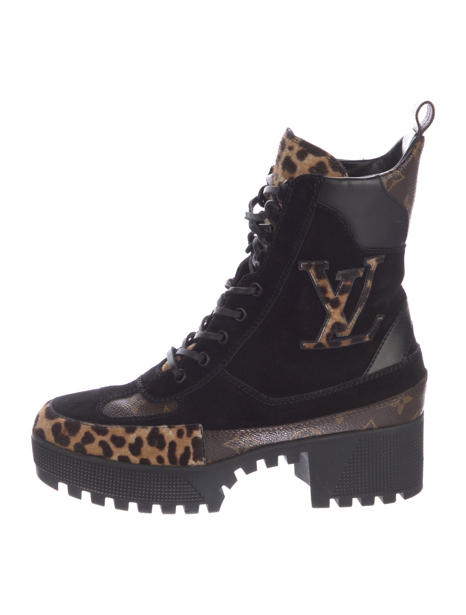 Louis Vuitton LV Monogram Suede Combat Boots