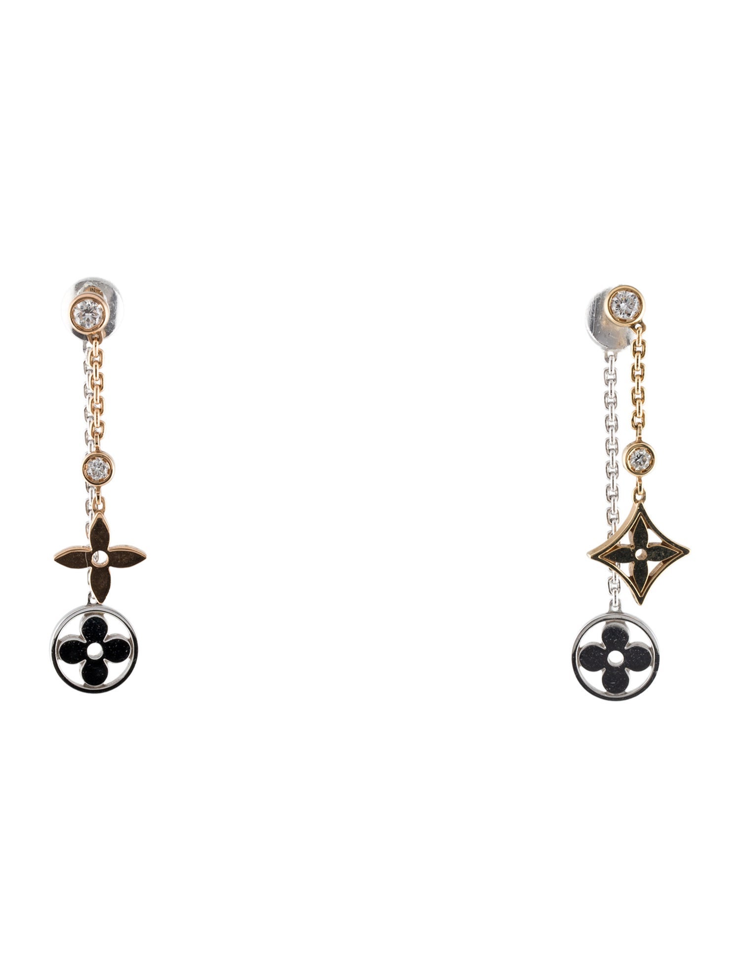 Louis Vuitton 18K Diamond Blossom long Earrings