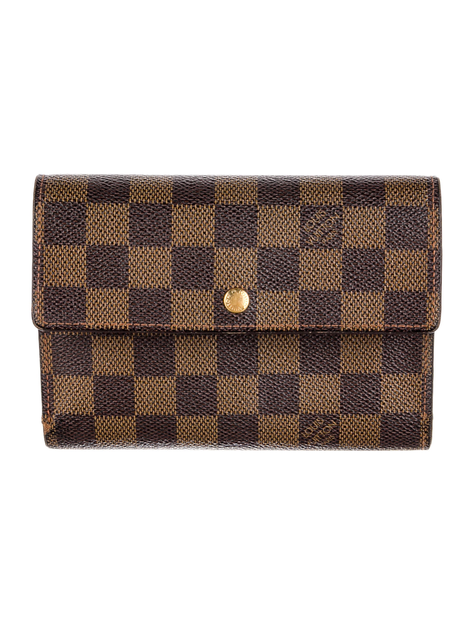 Louis Vuitton 2005 Damier Ebene Pattern Porte Trésor International Wallet