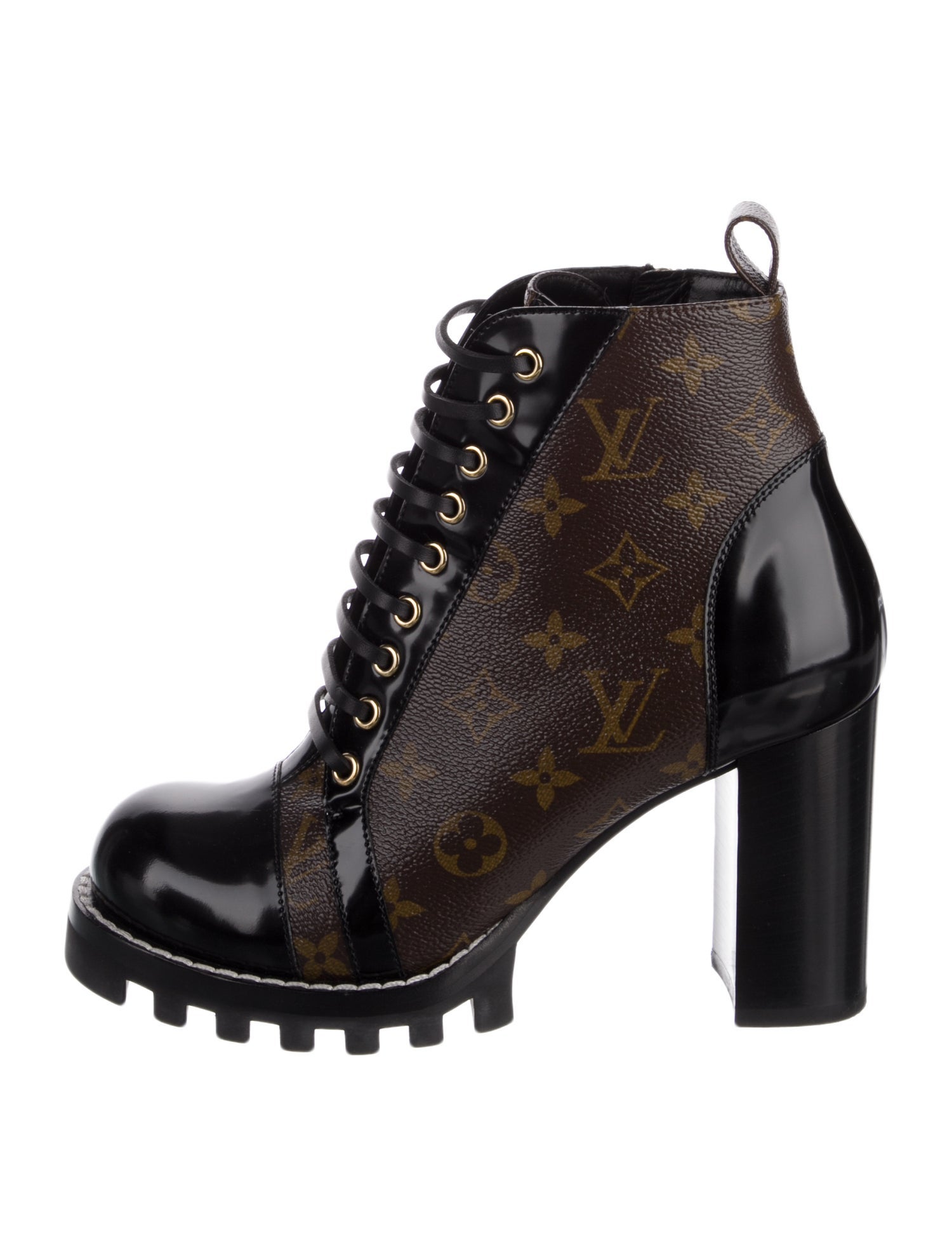 Louis Vuitton Monogram Pattern Combat Boots