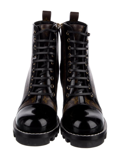 Louis Vuitton Monogram Pattern Combat Boots