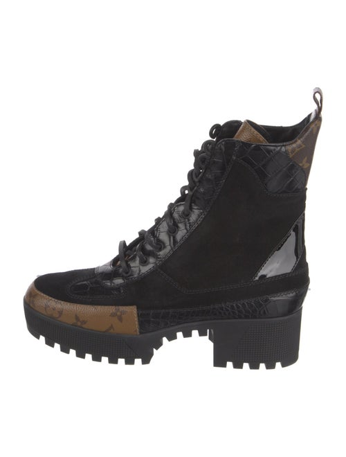 Louis Vuitton LV Monogram Suede Combat Boots
