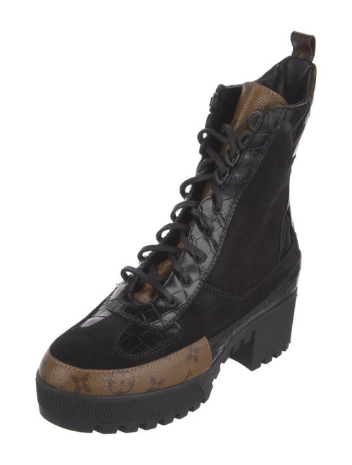 Louis Vuitton LV Monogram Suede Combat Boots