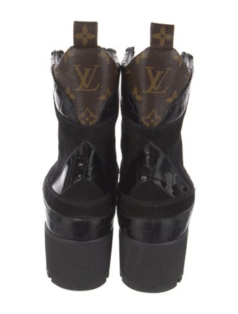 Louis Vuitton LV Monogram Suede Combat Boots