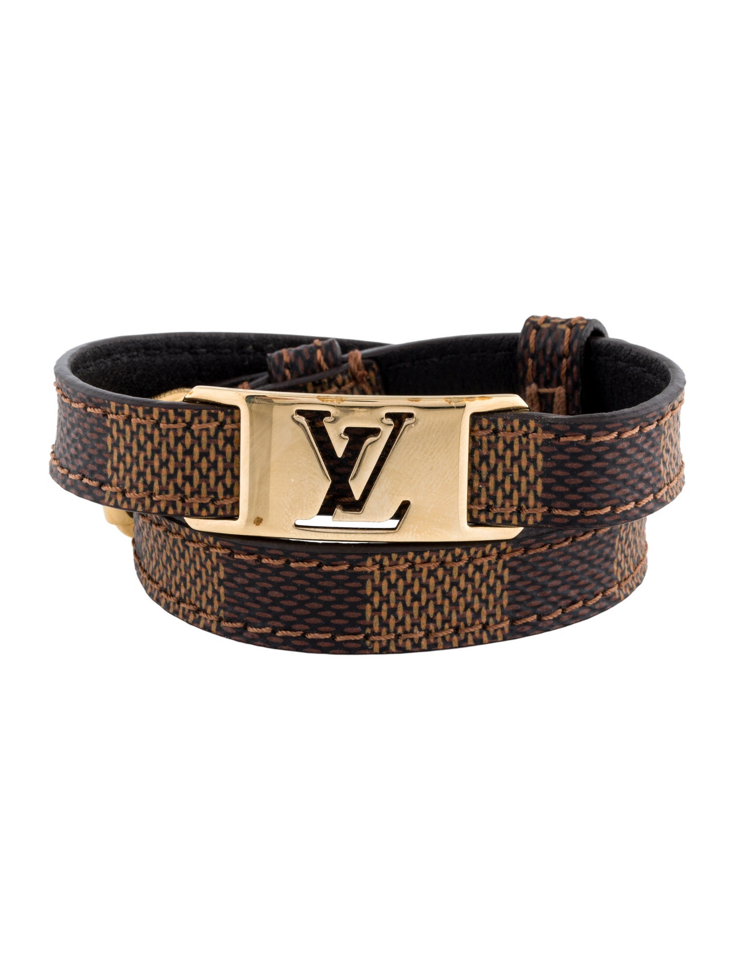 Louis Vuitton Damier Sign It Double Wrap Bracelet