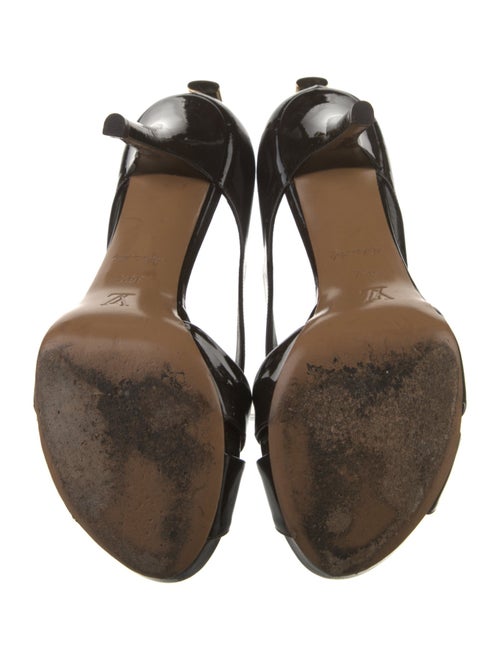 Louis Vuitton Patent Leather Cutout Accent Slingback Sandals