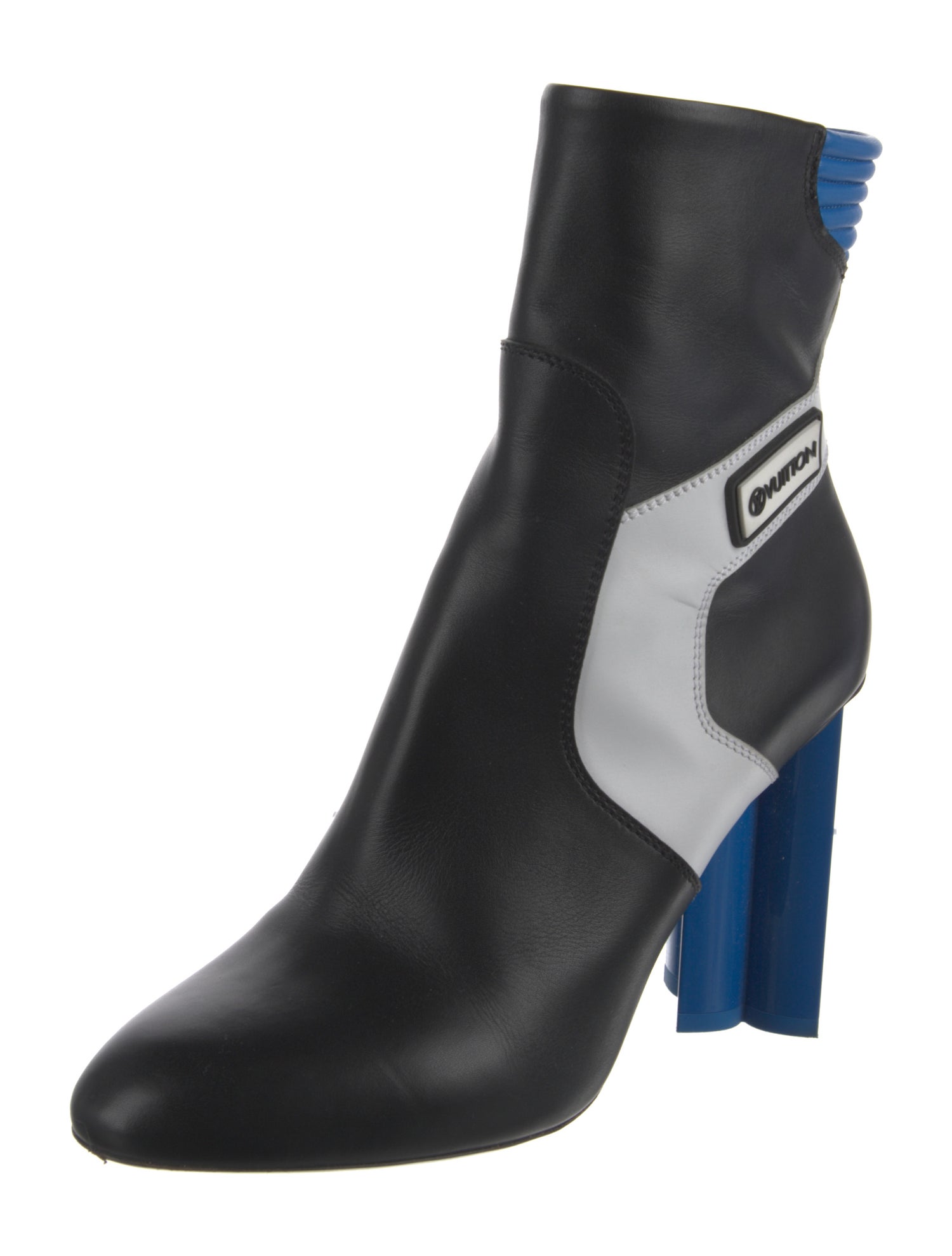 Louis Vuitton Leather Colorblock Pattern Sock Boots