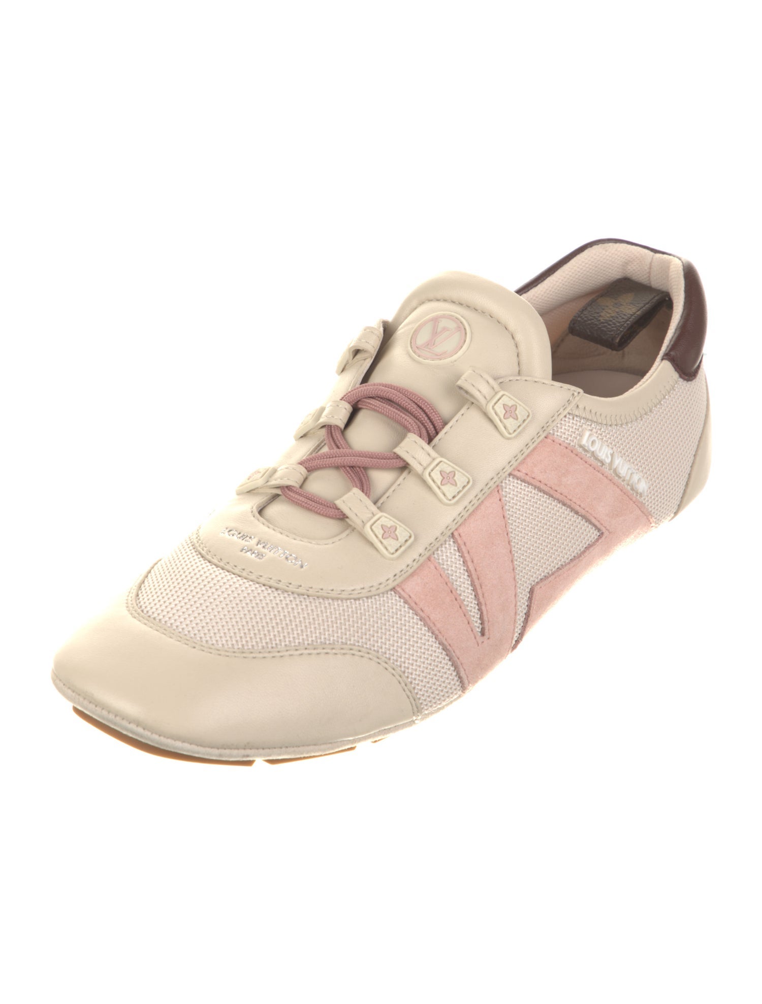 Louis Vuitton Leather Colorblock Pattern Sneakers