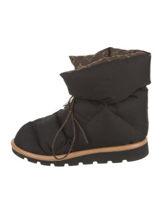 Louis Vuitton Monogram Pattern Nylon Lace-Up Boots