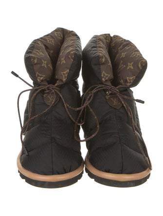 Louis Vuitton Monogram Pattern Nylon Lace-Up Boots