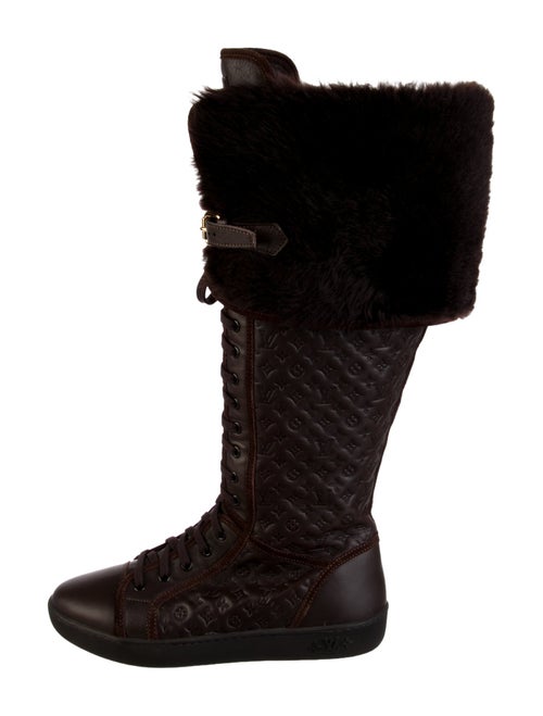Louis Vuitton LV Monogram Leather Lace-Up Boots
