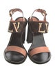 Louis Vuitton Damier Ebene Pattern Leather Slingback Sandals