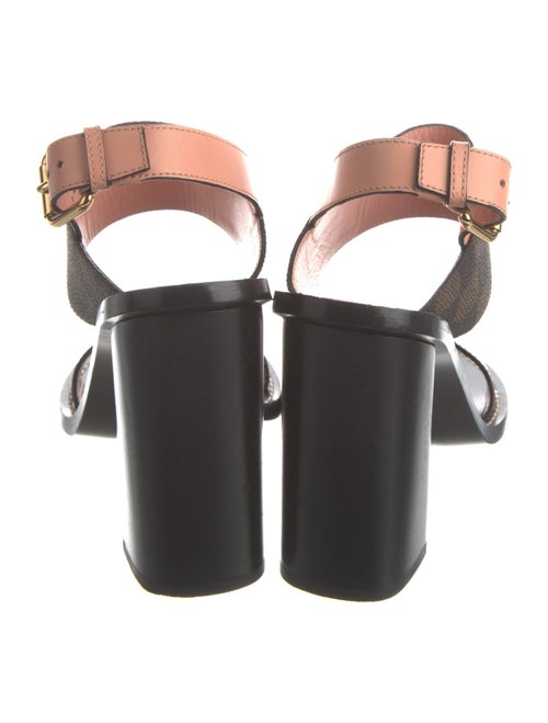 Louis Vuitton Damier Ebene Pattern Leather Slingback Sandals