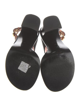 Louis Vuitton Damier Ebene Pattern Leather Slingback Sandals