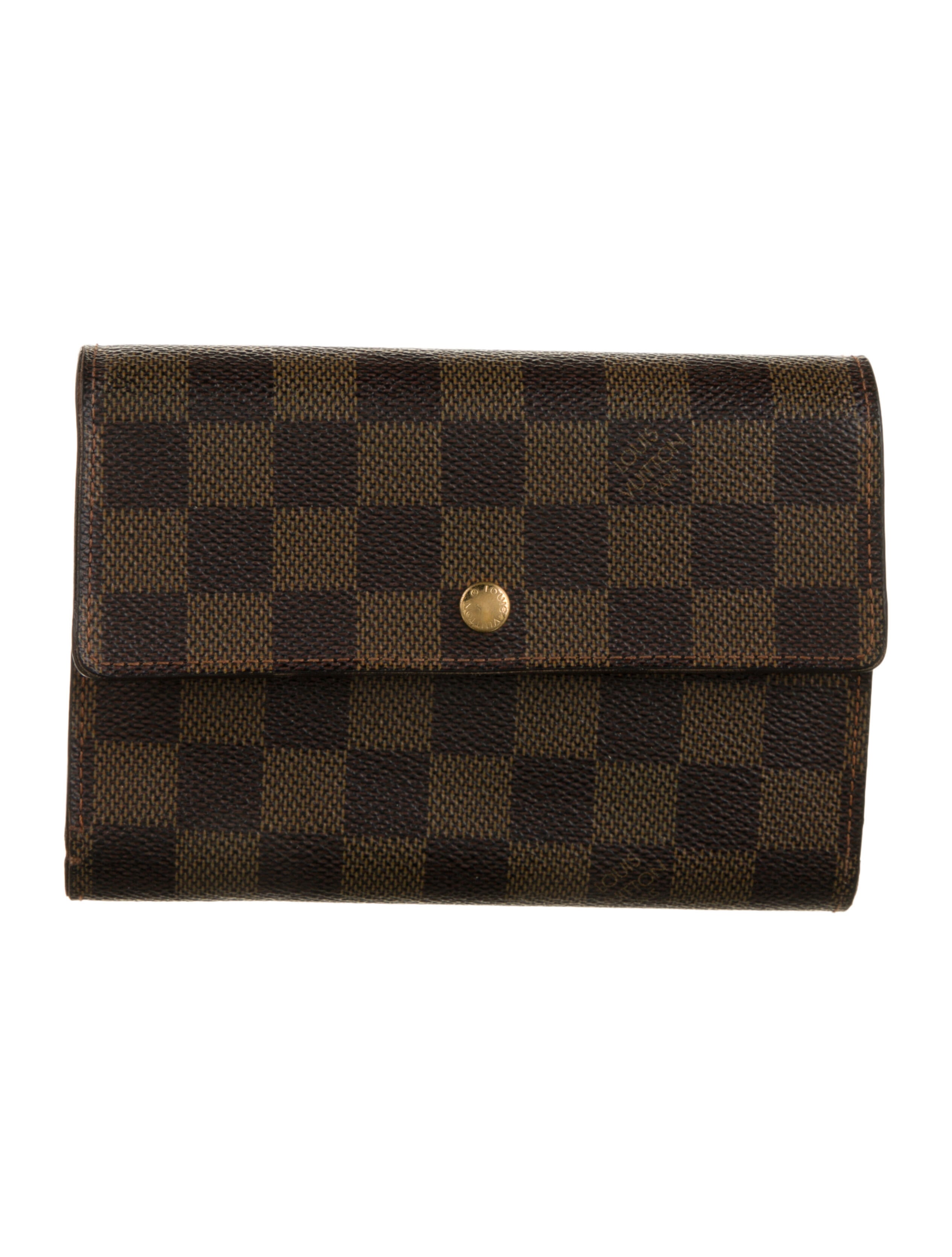 Louis Vuitton 2005 Damier Ebene Pattern Porte-Trésor Étui Papier Wallet