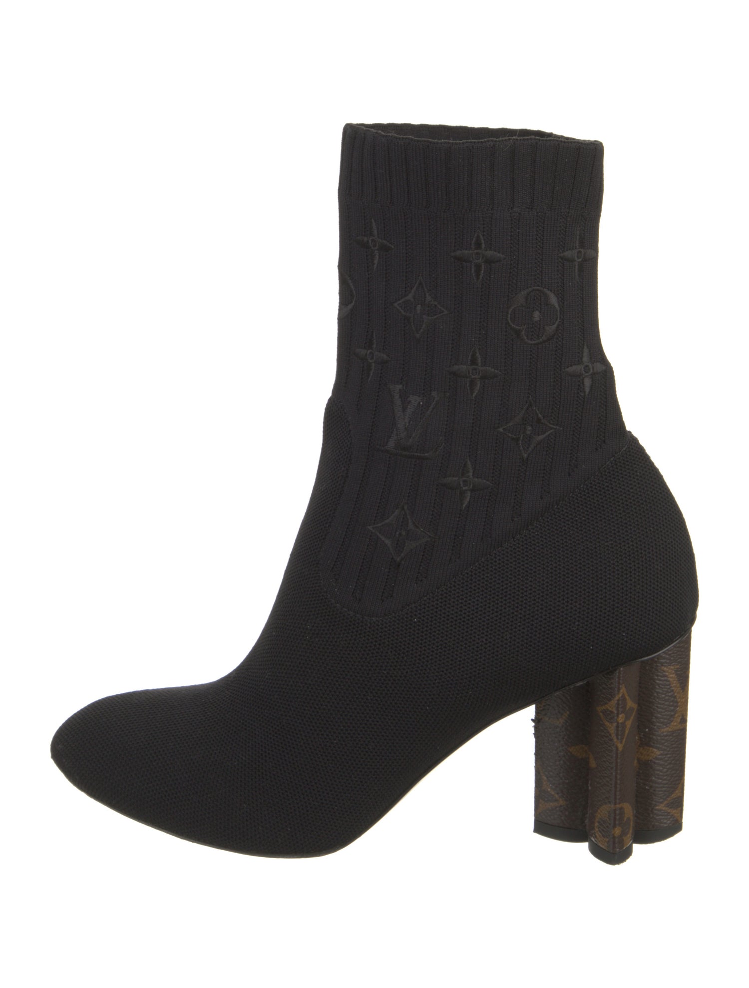 Louis Vuitton LV Monogram Embroidered Accent Sock Boots