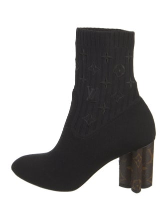 Louis Vuitton LV Monogram Embroidered Accent Sock Boots