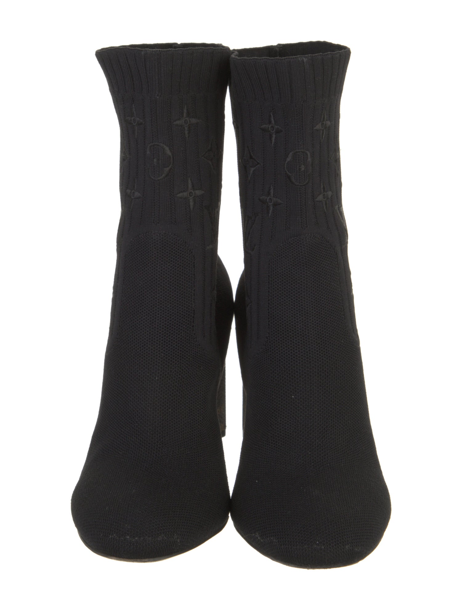 Louis Vuitton LV Monogram Embroidered Accent Sock Boots
