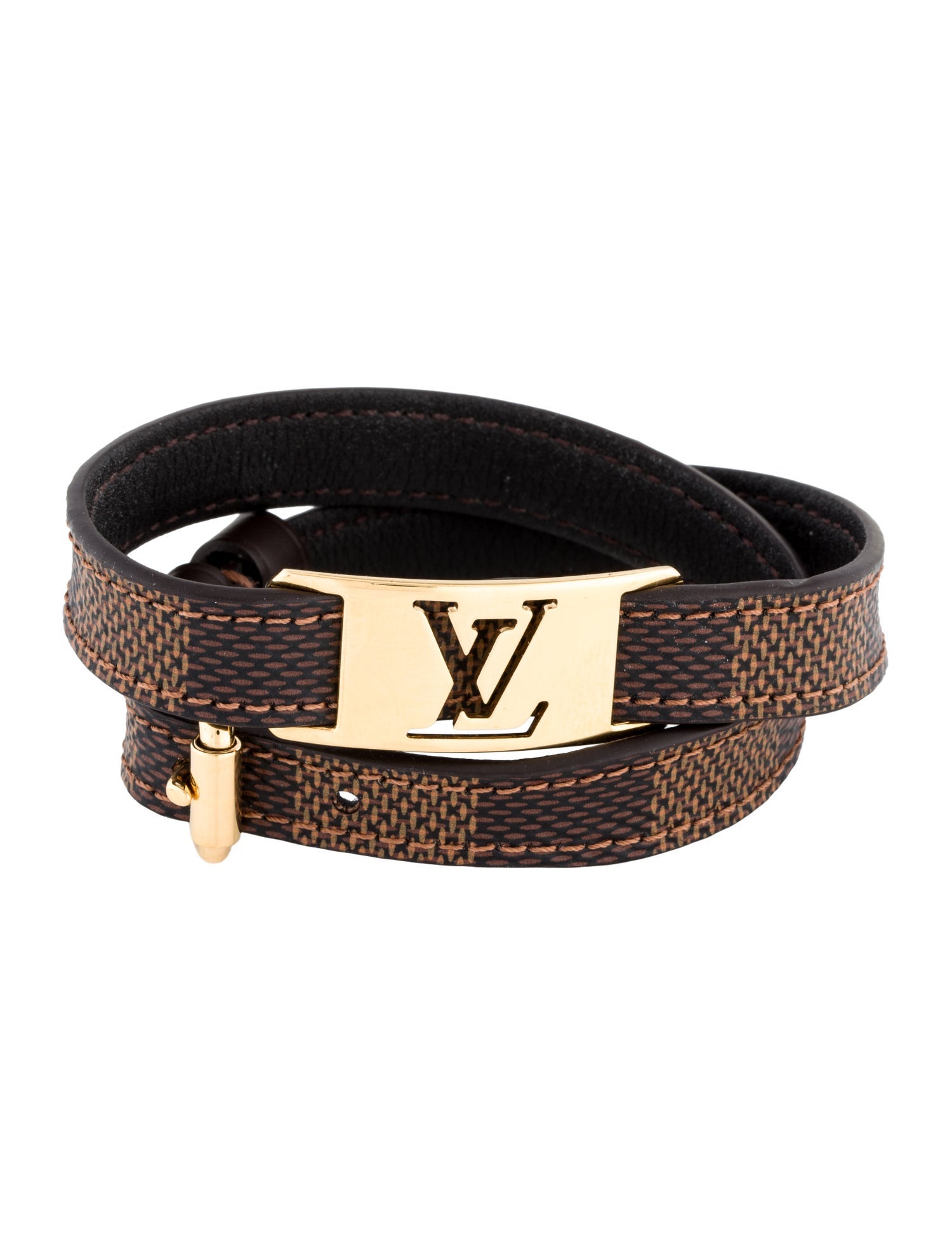 Louis Vuitton Damier Sign It Double Wrap Bracelet