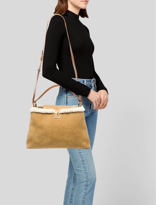 Louis Vuitton Suede Capucines Souple GM