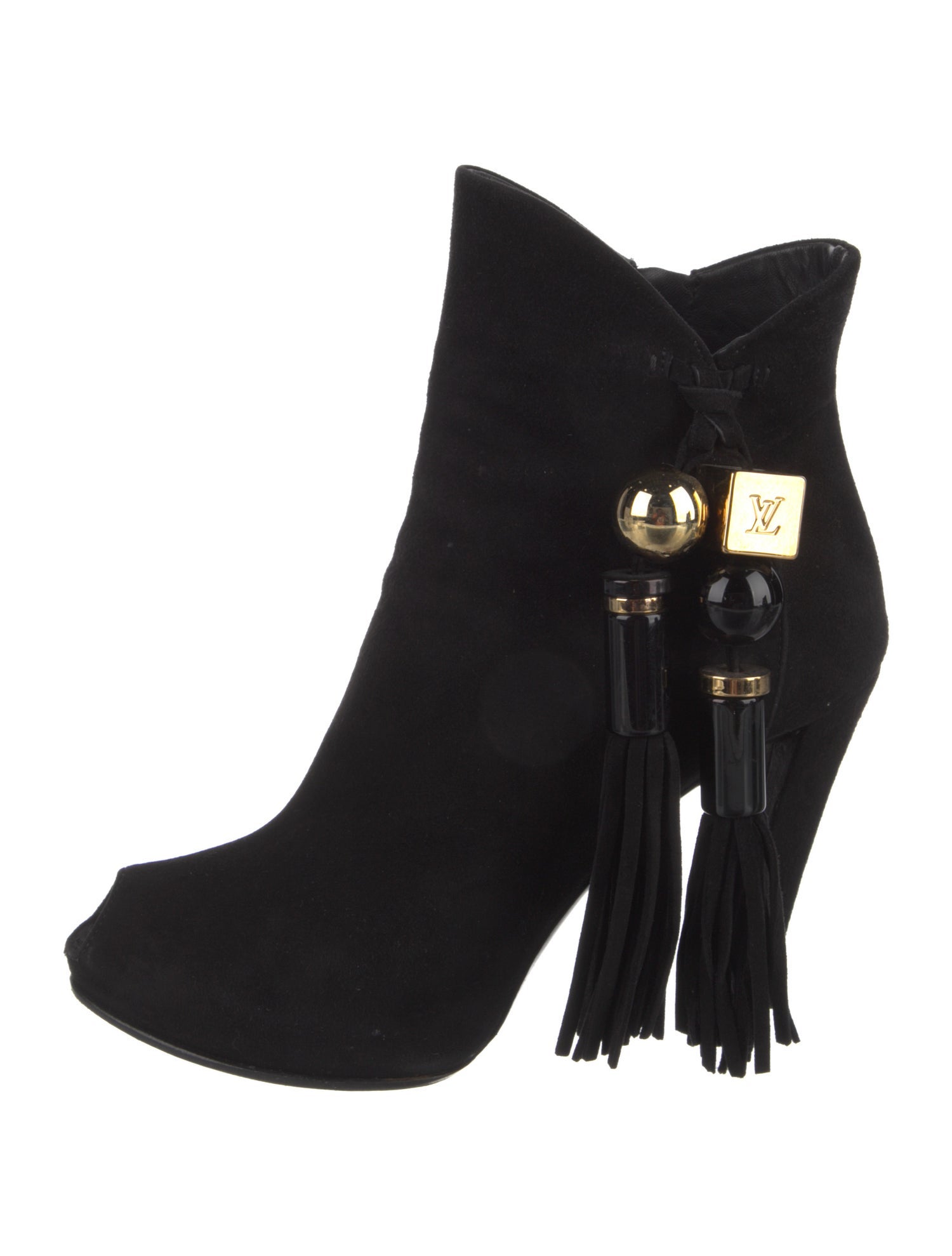 Louis Vuitton Suede Tassel Accents Boots