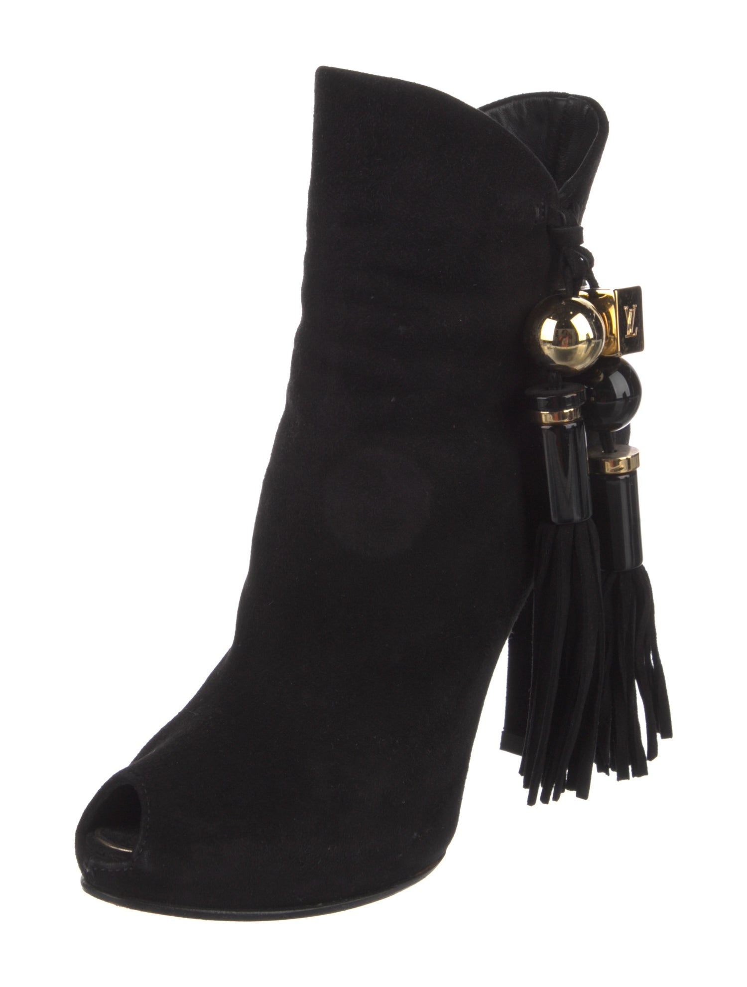 Louis Vuitton Suede Tassel Accents Boots