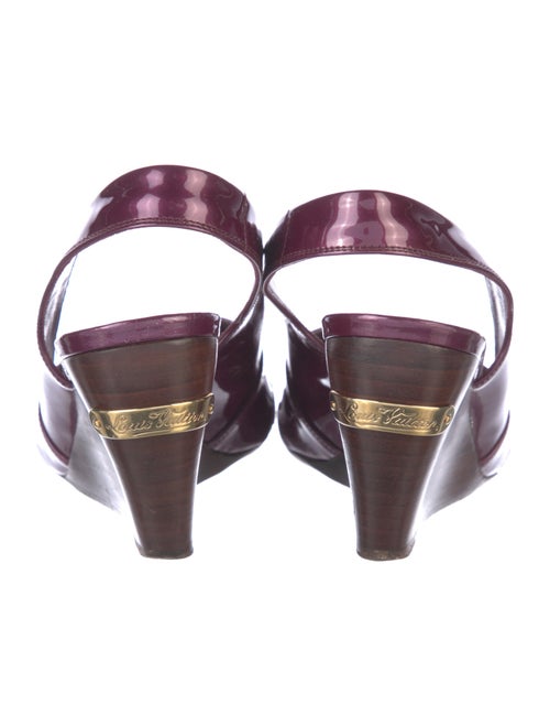 Louis Vuitton Patent Leather Cutout Accent Slingback Sandals