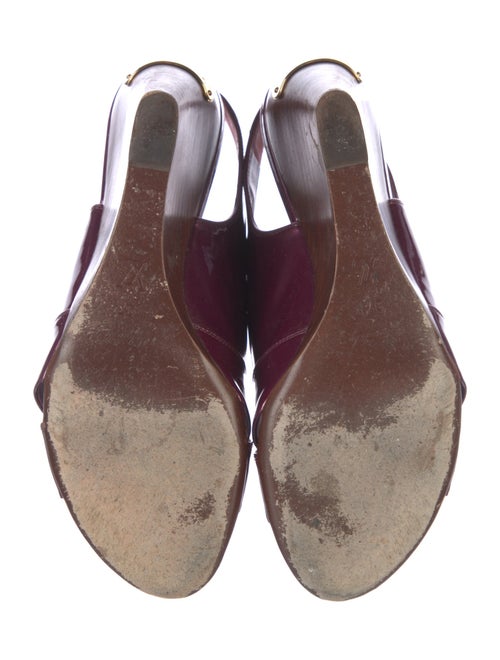 Louis Vuitton Patent Leather Cutout Accent Slingback Sandals