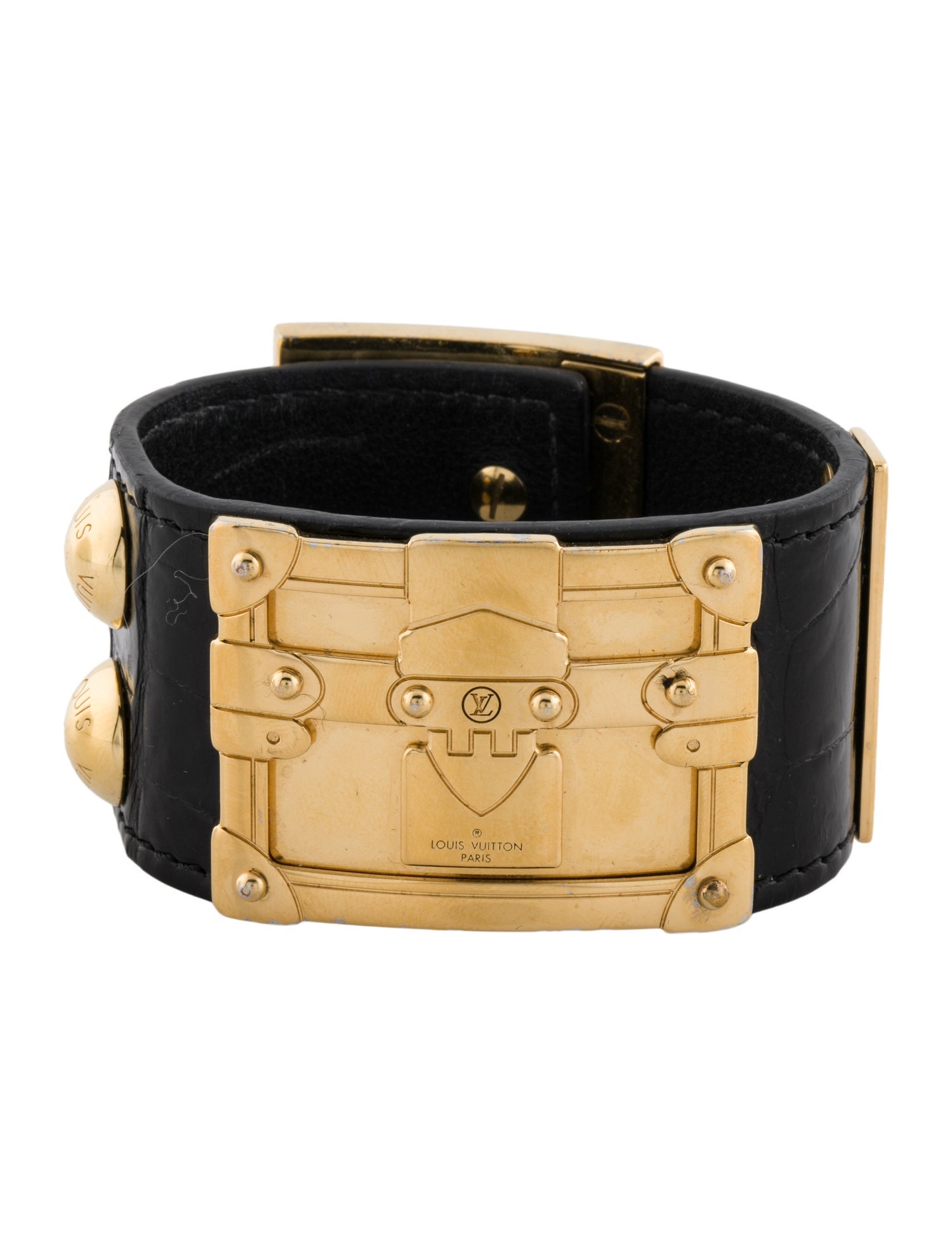 Louis Vuitton Leather So LV Cuff Bracelet