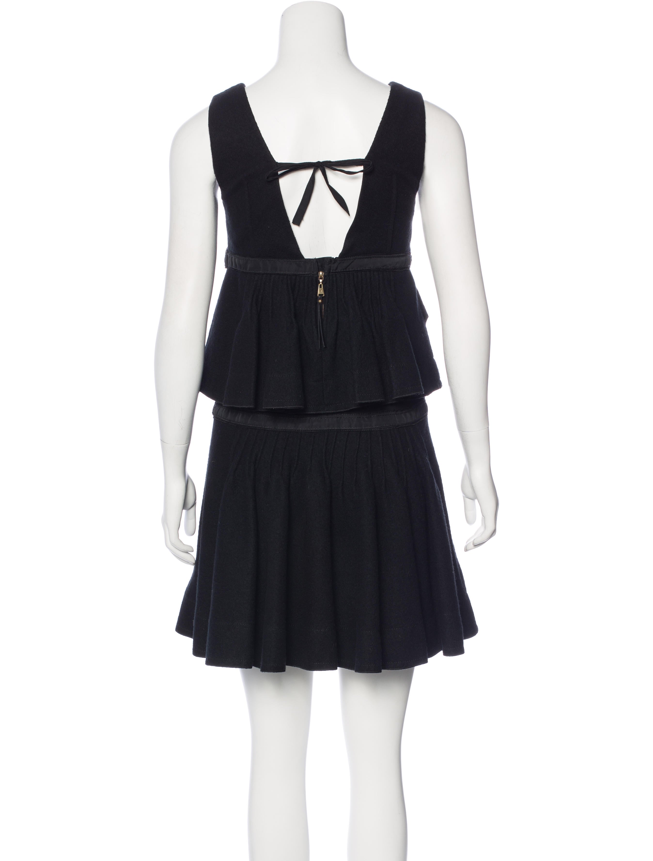 Louis Vuitton RuffleAccented Sleeveless Dress Clothing LOU116188