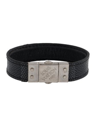 Louis Vuitton Leather Check It Damier Graphite Reversible Bangle Bracelet
