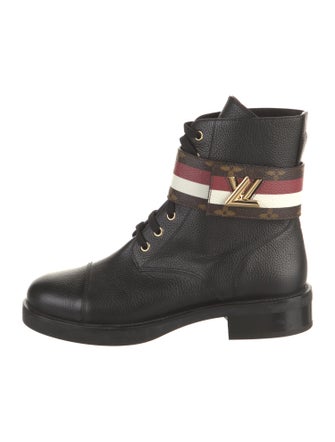 Louis Vuitton LV Monogram Leather Combat Boots