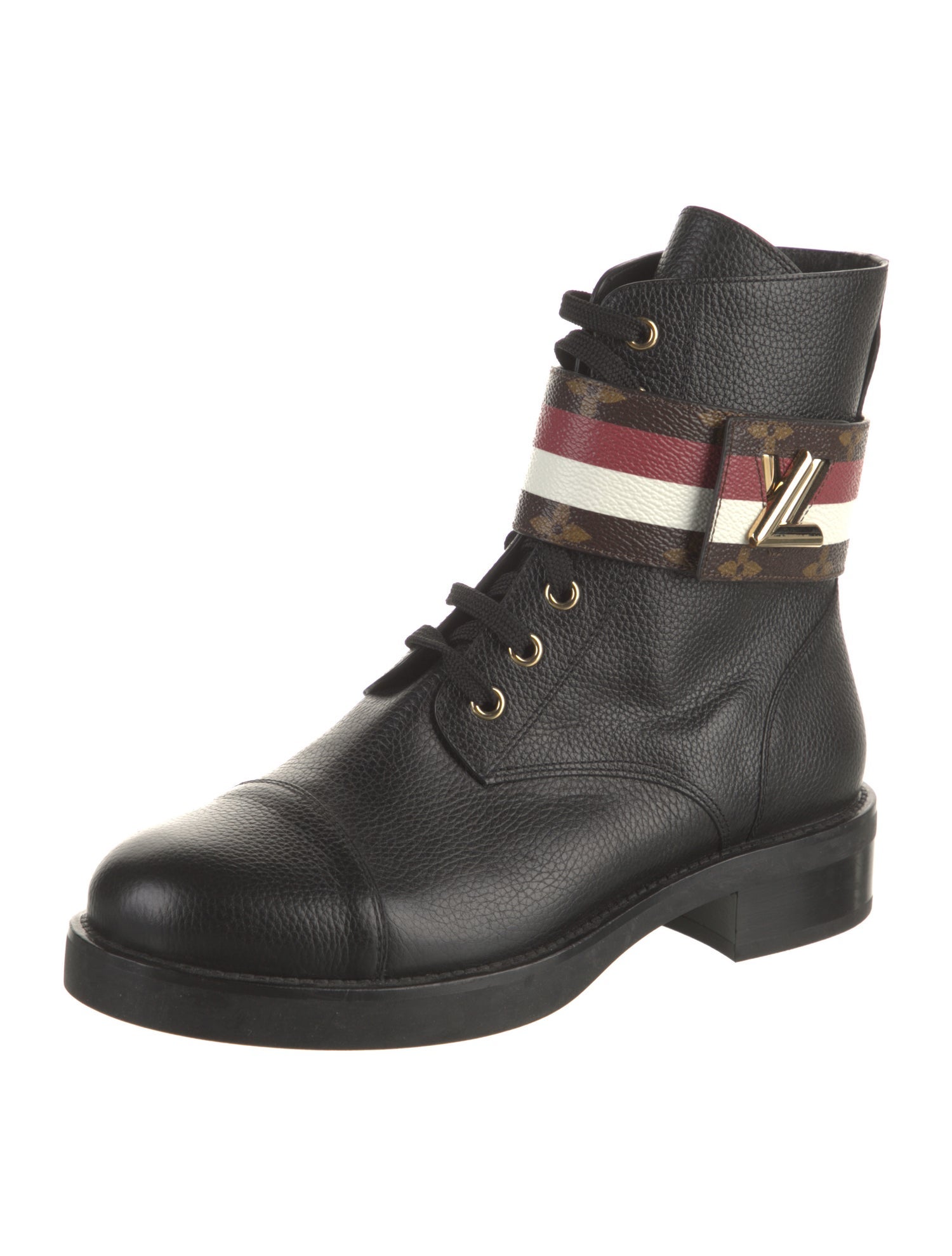 Louis Vuitton LV Monogram Leather Combat Boots