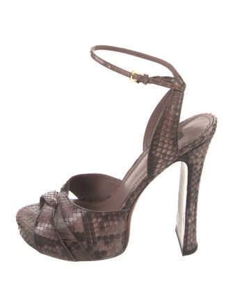Louis Vuitton Snakeskin Animal Print Sandals