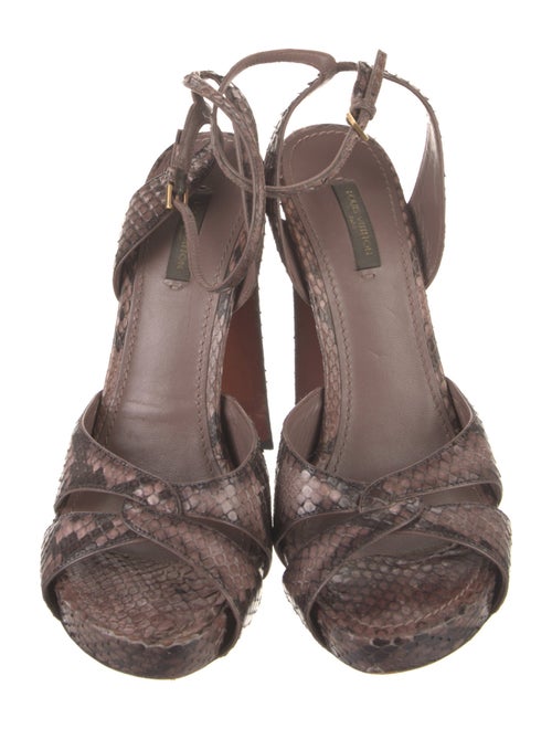 Louis Vuitton Snakeskin Animal Print Sandals