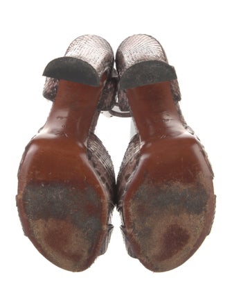 Louis Vuitton Snakeskin Animal Print Sandals