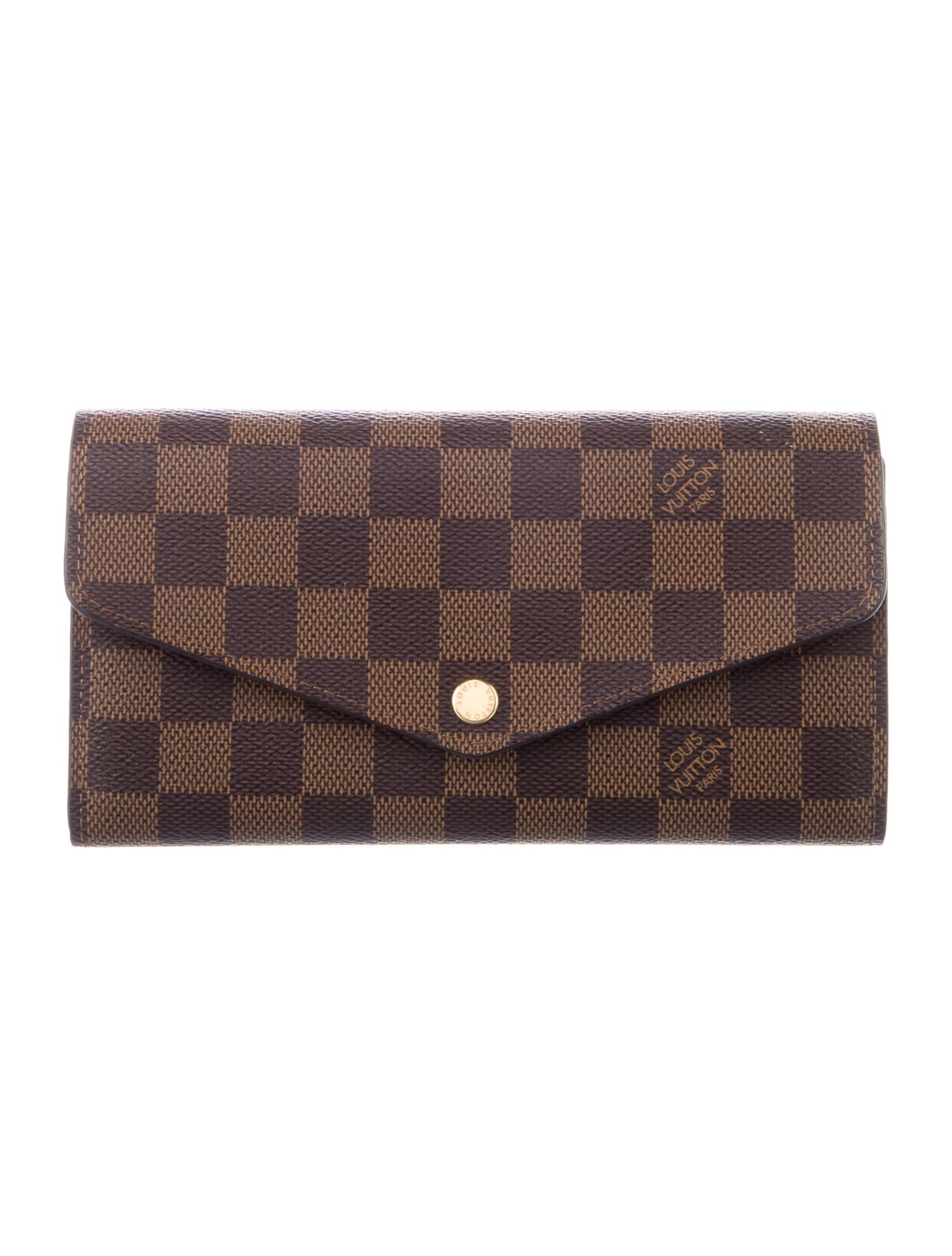 Louis Vuitton Damier Ebene Pattern Coated Canvas Sarah Wallet