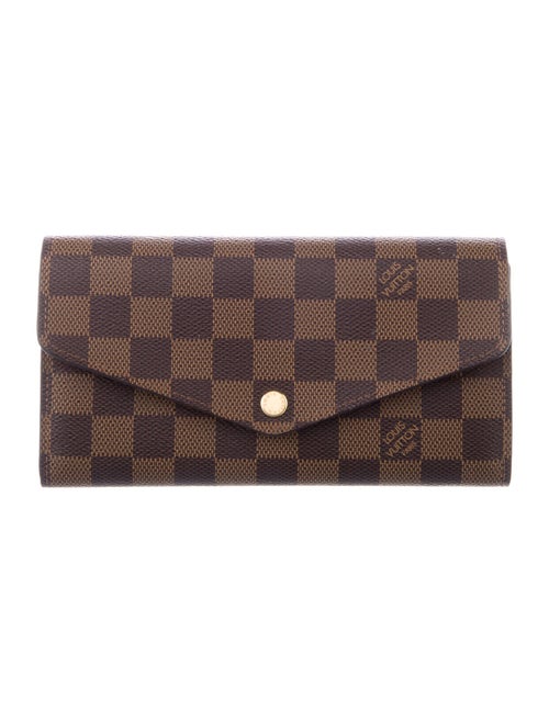 Louis Vuitton Damier Ebene Pattern Coated Canvas Sarah Wallet