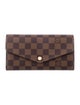 Louis Vuitton Damier Ebene Pattern Coated Canvas Sarah Wallet