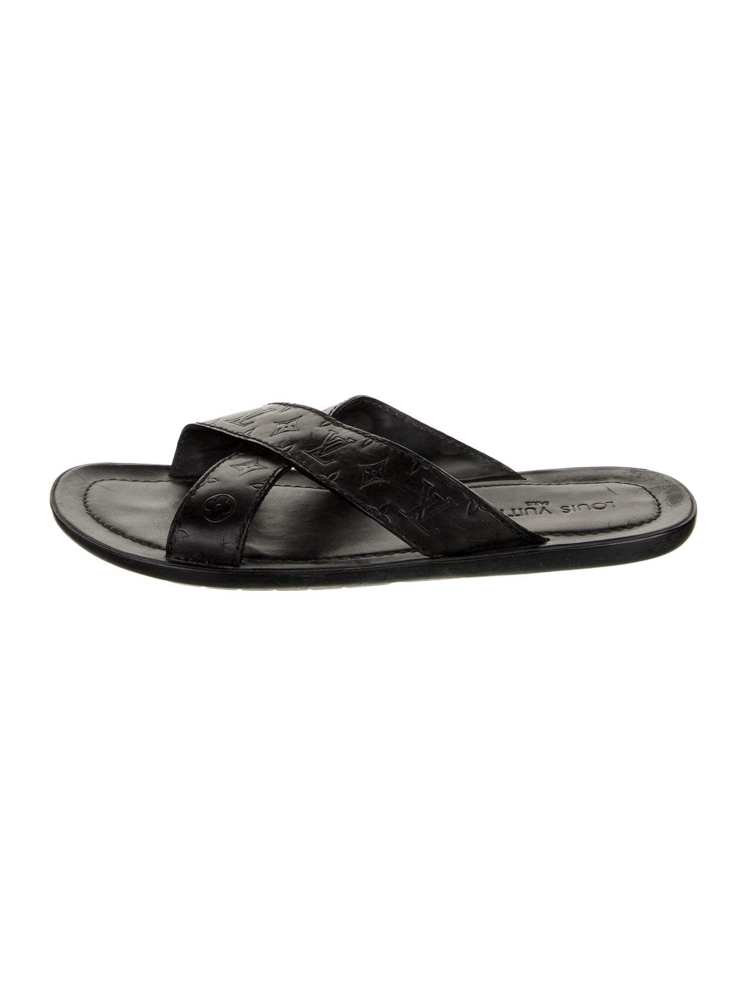 Louis Vuitton LV Monogram Leather Slides