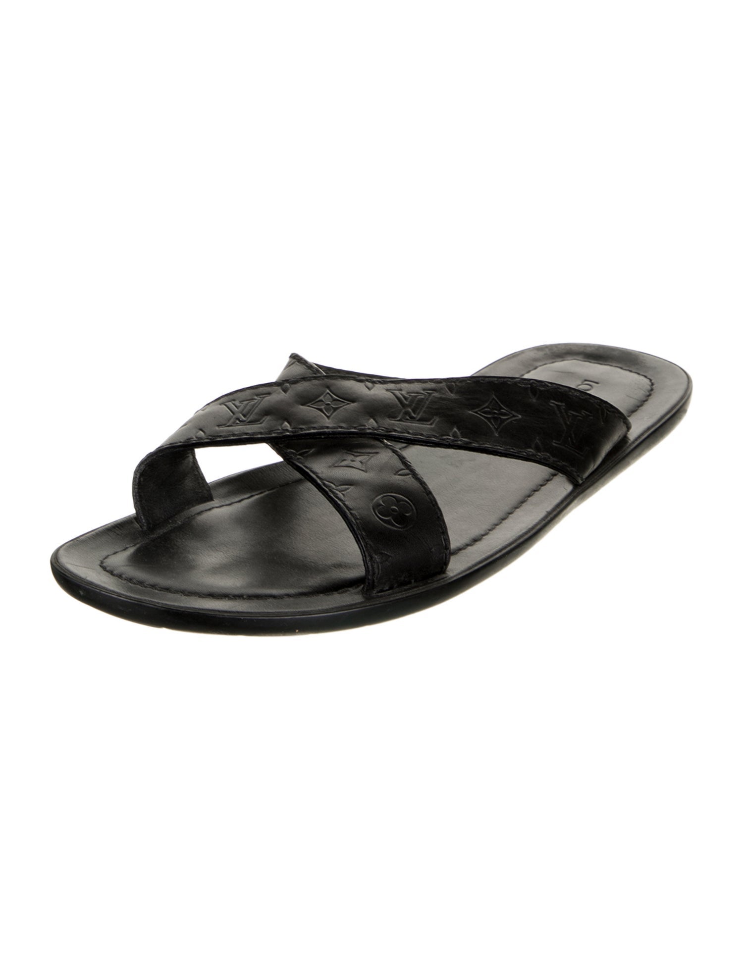 Louis Vuitton LV Monogram Leather Slides