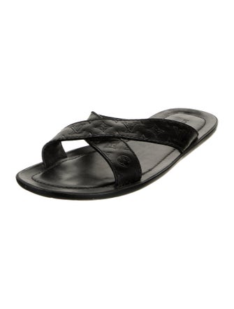 Louis Vuitton LV Monogram Leather Slides