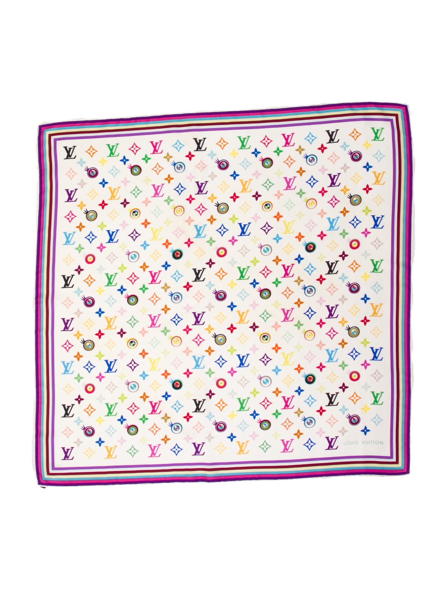 Louis Vuitton x Takashi Murakami Eye Love You Silk Scarf