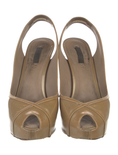 Louis Vuitton LV Monogram Patent Leather Slingback Pumps
