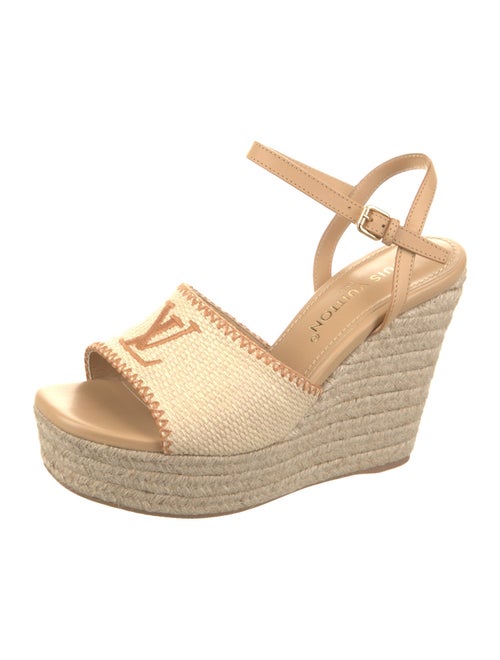 Louis Vuitton Raffia Whipstitch Trim Espadrilles