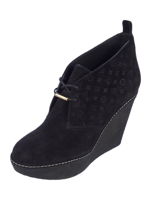 Louis Vuitton LV Monogram Suede Lace-Up Boots