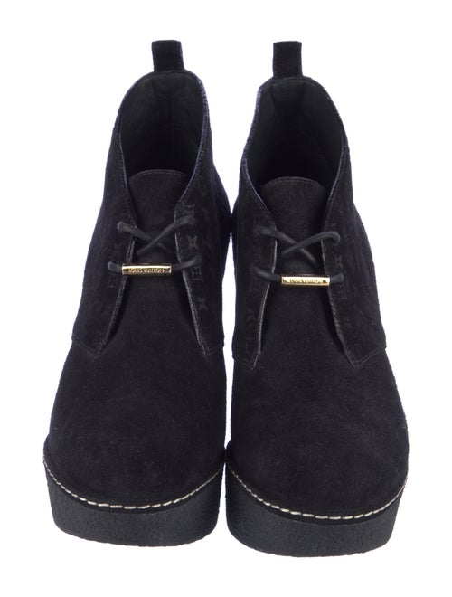 Louis Vuitton LV Monogram Suede Lace-Up Boots