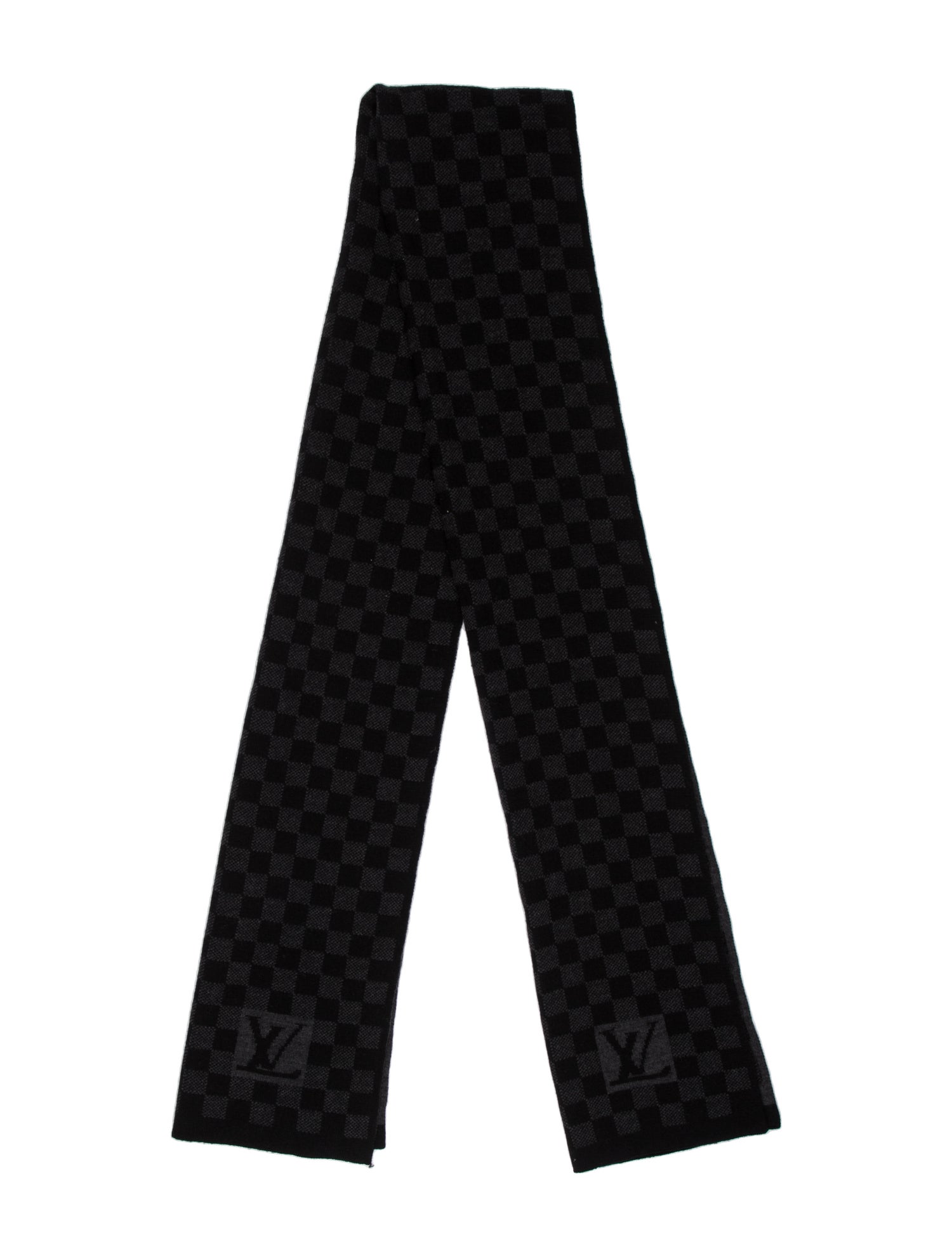 Louis Vuitton Wool Damier Graphite Pattern Scarf